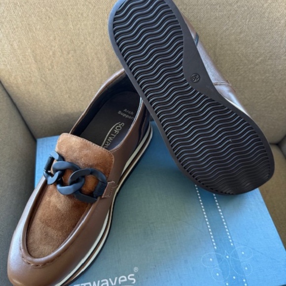 Brown Leather Wedge Loafers - Picture 7 of 7